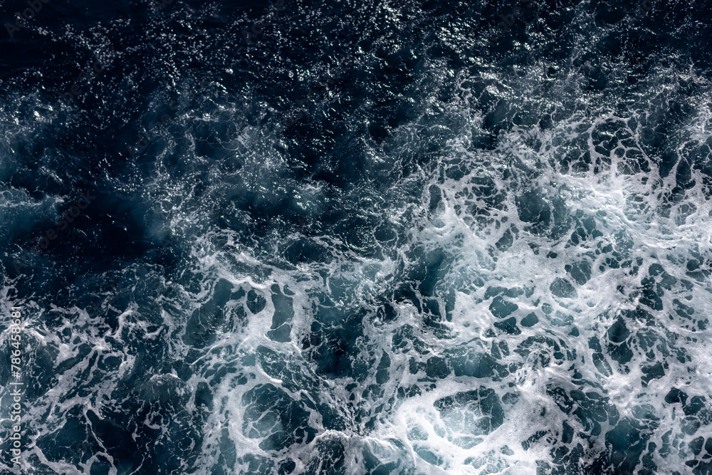 Sea foam blue water background  - obrazy, fototapety, plakaty 