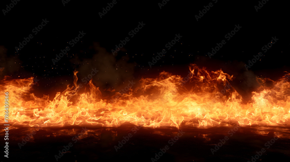 Fiery Abstract Flames on a Dark Background