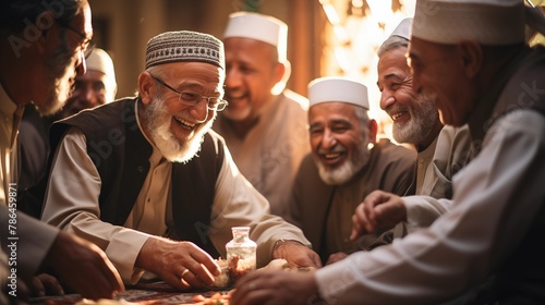 Elderly members of the community sharing stories and wisdom on Eid ul-Adha photo
