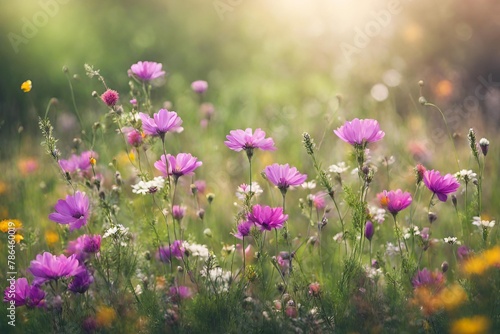 Natury tło z dzikimi kwiatami