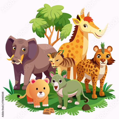 separate-animal--white-background--3d-style-for-ju