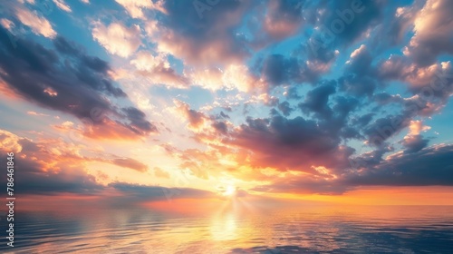 Beautiful cloudscape over the sea, sunrise shot