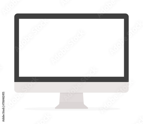 白/透明の画面のデスクトップ型コンピュータ - パソコン･PCのモックアップ素材