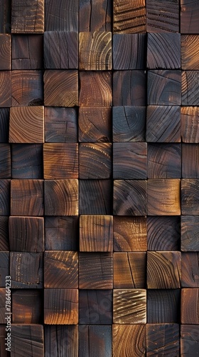 A captivating array of burnt wooden blocks, showcasing intricate natural patterns and textures, exuding a rustic charm.