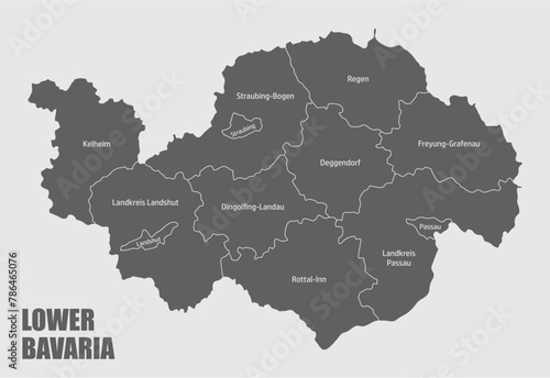 Lower Bavaria administrative map