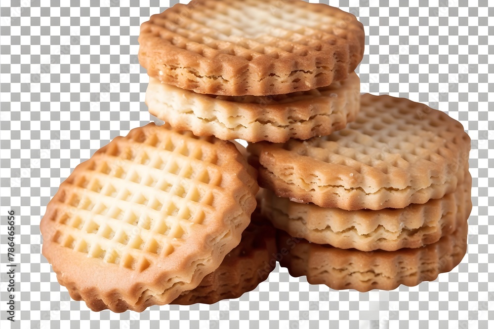 Stack of Crisp and Buttery Shortbread Cookies on Transparent Background Stack of Crisp and Buttery Shortbread Cookies on Transparent Background