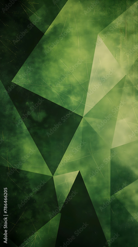 Emerald Haze - Abstract Geometric Shapes and Lines Artwork Emerald Haze - Abstract Geometric Shapes and Lines Artwork