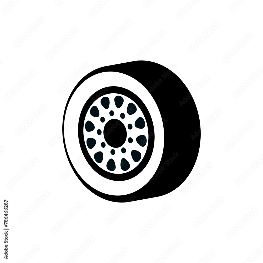 car tire icon in perspective vector design car tire icon in perspective vector design