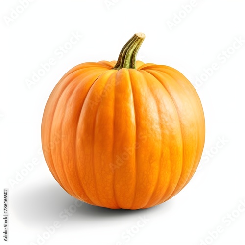 An orange pumpkin on a white background. Art, Illustration, Clipart,