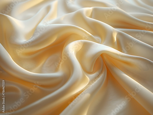 Elegant Cream Silk Fabric Texture with Soft Folds and Highlights
