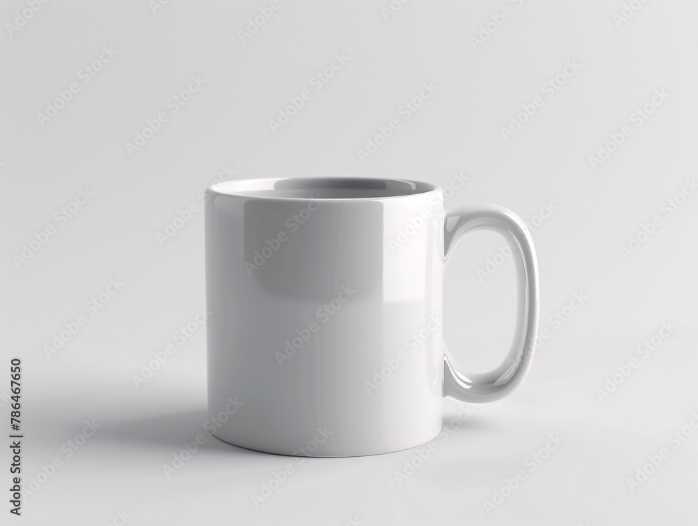Customizable coffee mug on a clean white background, simple elegance highlighting the mug design template Customizable coffee mug on a clean white background, simple elegance highlighting the mug design template