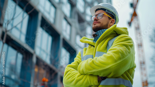 Confident Construction Supervisor Overlooking Site, Urban Development Authority