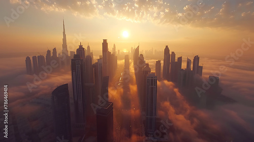 Time-lapse of a city skyline evolving with new architectural innovations, science and technology, copy space
