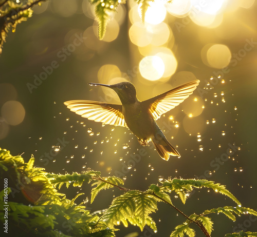 Hummingbird in the sunshine photo