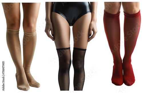 Women's legs in different sports knee high socks