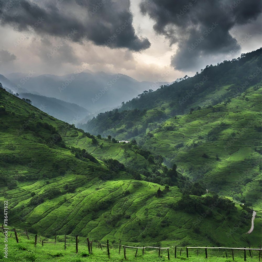 landscape with hills and clouds landscape with hills and clouds
