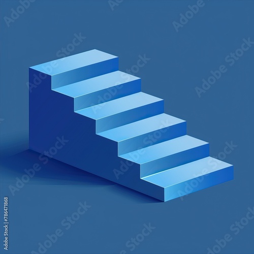 Blue staircase on a blue background