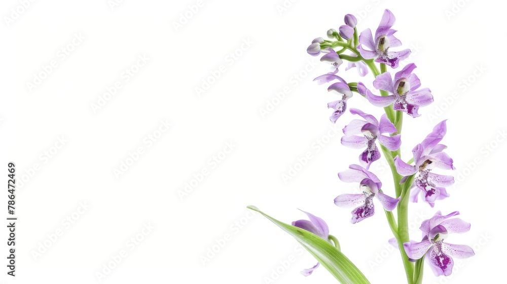 Naklejka premium Purple Flower in Vase on White Background