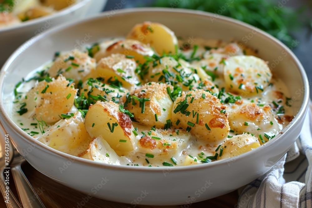 A creamy and satisfying side dish made with tender potatoes A creamy and satisfying side dish made with tender potatoes