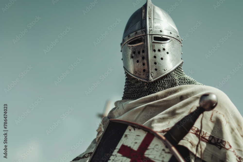In the shadow of ancient crosses Knights Templar stand vigilant In the shadow of ancient crosses Knights Templar stand vigilant