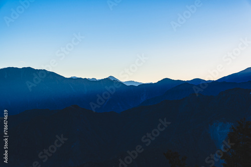 Breathtaking sunrise vista from Alishan Mountain, Taiwan. The Alishan National Scenic Area is a mountain retreat and nature reserve situated in Alishan Township, Chiayi County, Taiwan.