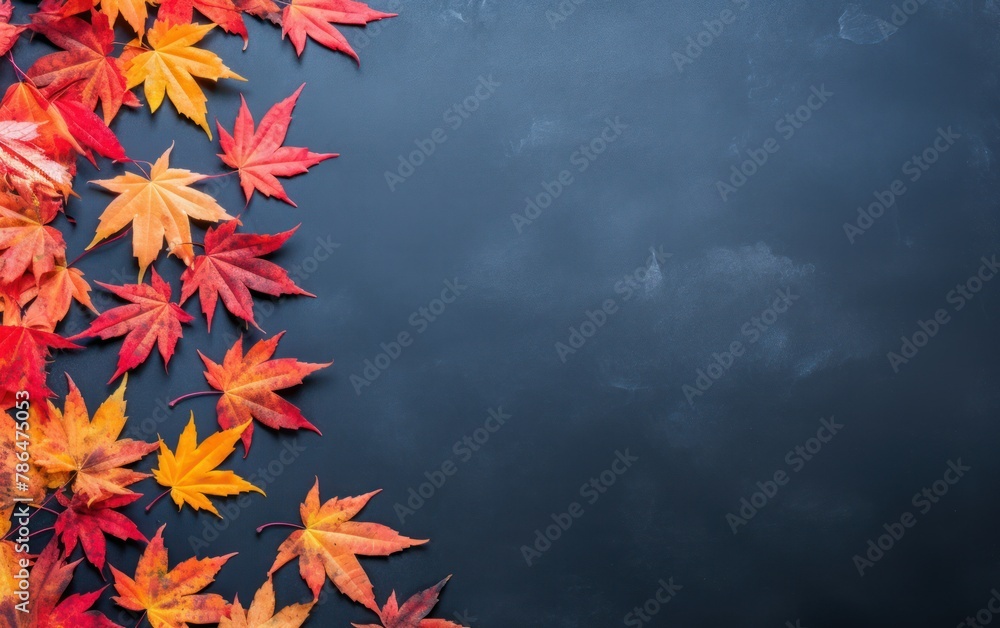 Autumn Leaves on Dark Background Autumn Leaves on Dark Background