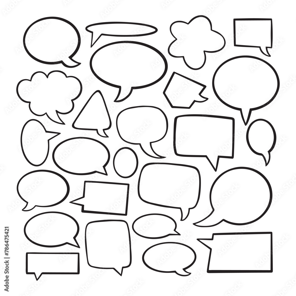speech bubble doodle collection set hand drawn black and white premium vector speech bubble doodle collection set hand drawn black and white premium vector