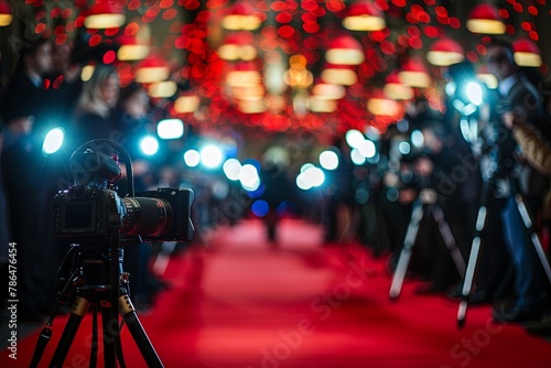 Red carpet event with photographers and people photo
