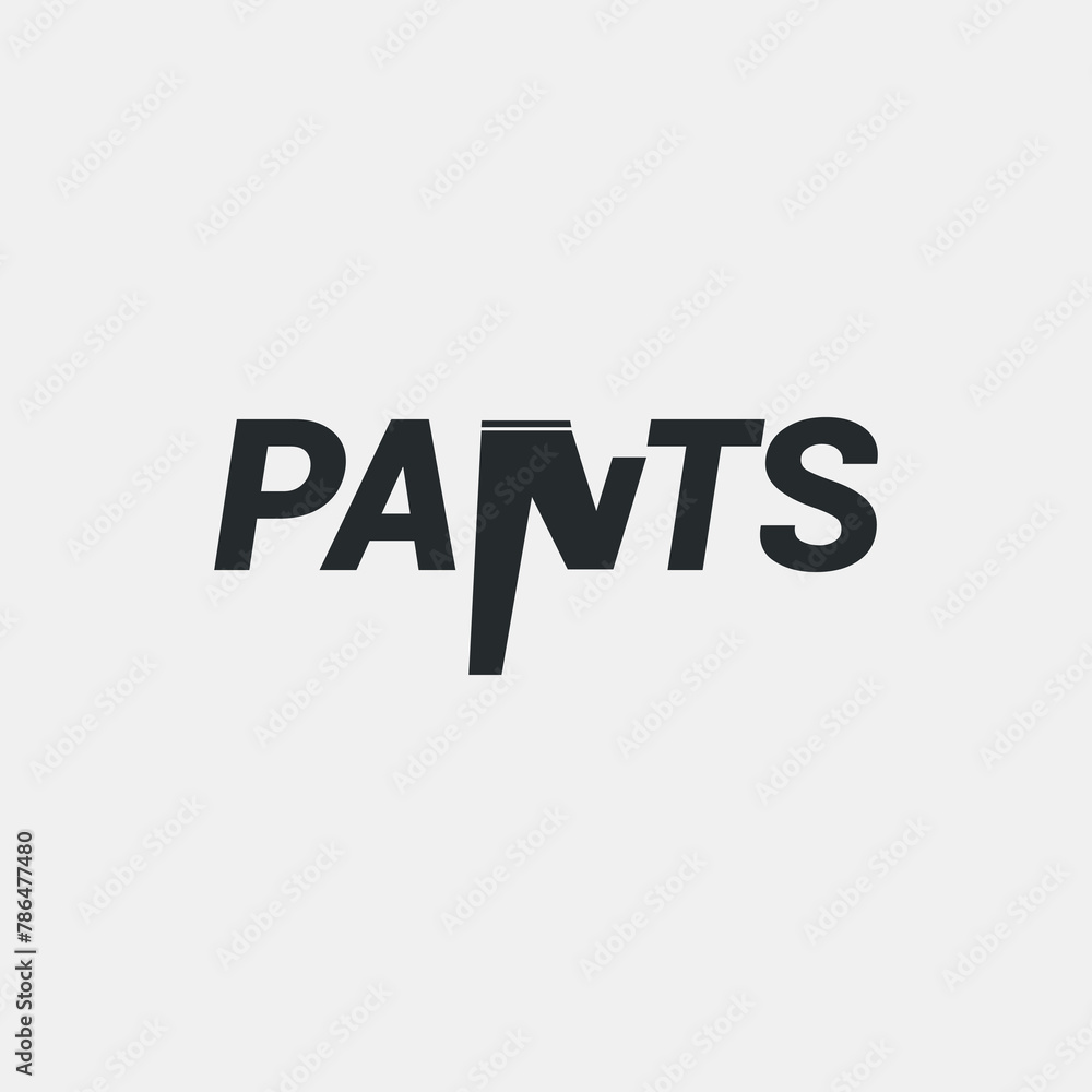 Vector pants minimal text logo design