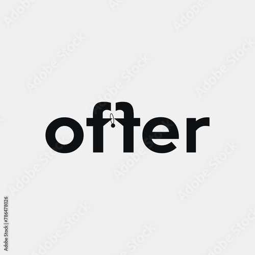 Vector offer minimal text logo design