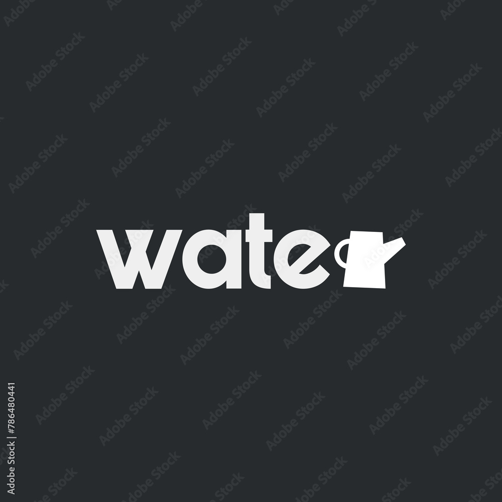 Vector water minimal text logo design