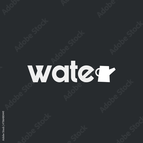 Vector water minimal text logo design