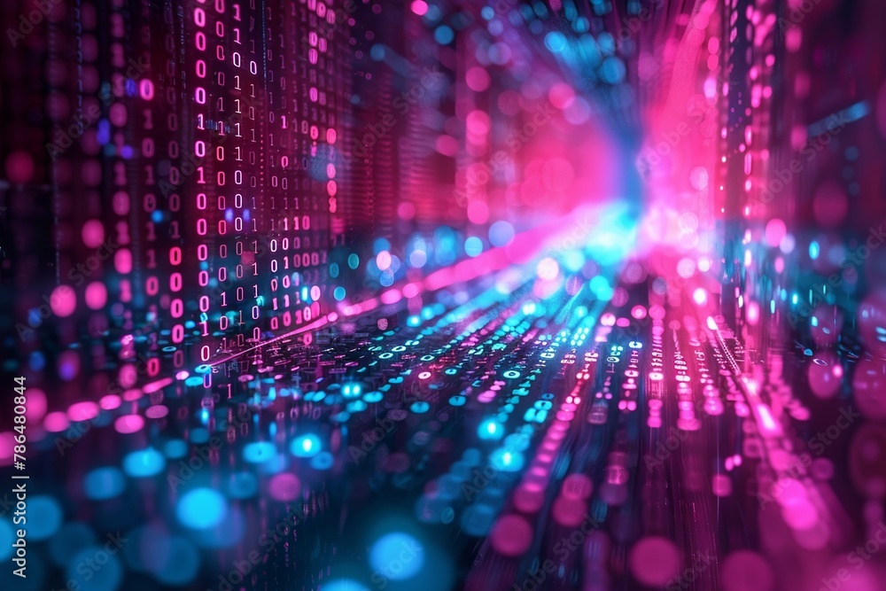 A cascade of ones and zeros morphing into a high-tech combination lock, set against a vibrant array of psychedelic hues, representing strong online security A cascade of ones and zeros morphing into a high-tech combination lock, set against a vibrant array of psychedelic hues, representing strong online security