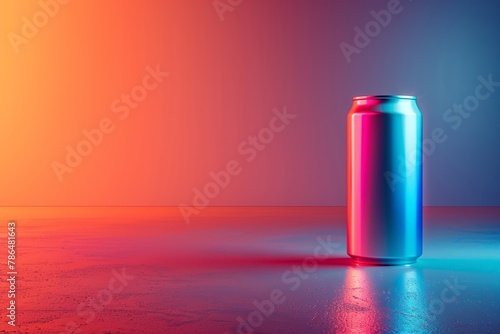 A sleek and contemporary soft drink can featuring understated neon highlights