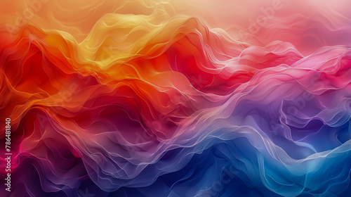 Abstract colorful waves of flowing fabric texture cut out png on transparent background