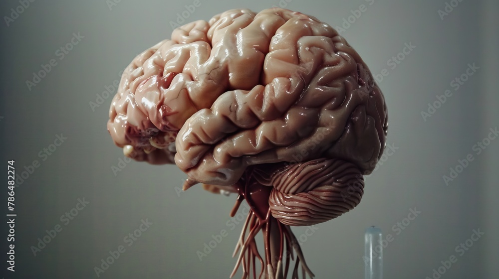 A close up of a human brain. A close up of a human brain.