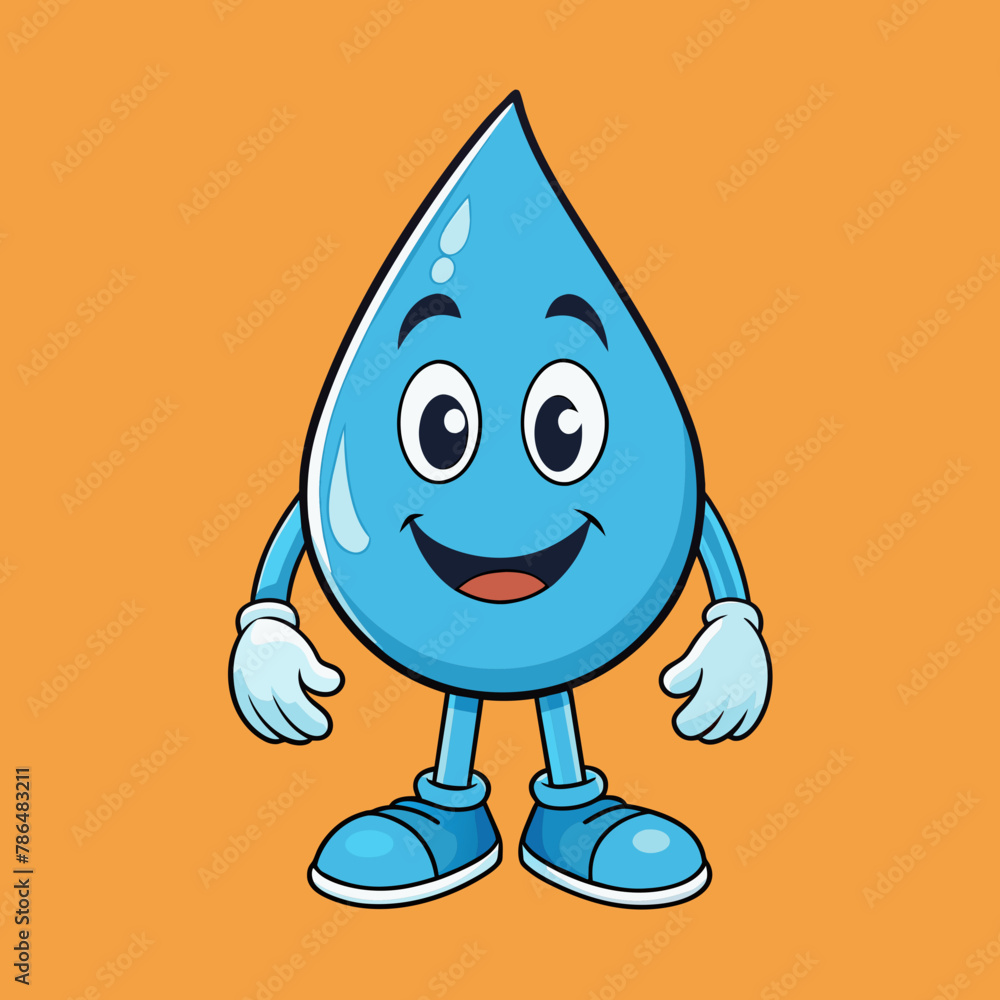 illustration of cartoon character drop water illustration of cartoon character drop water