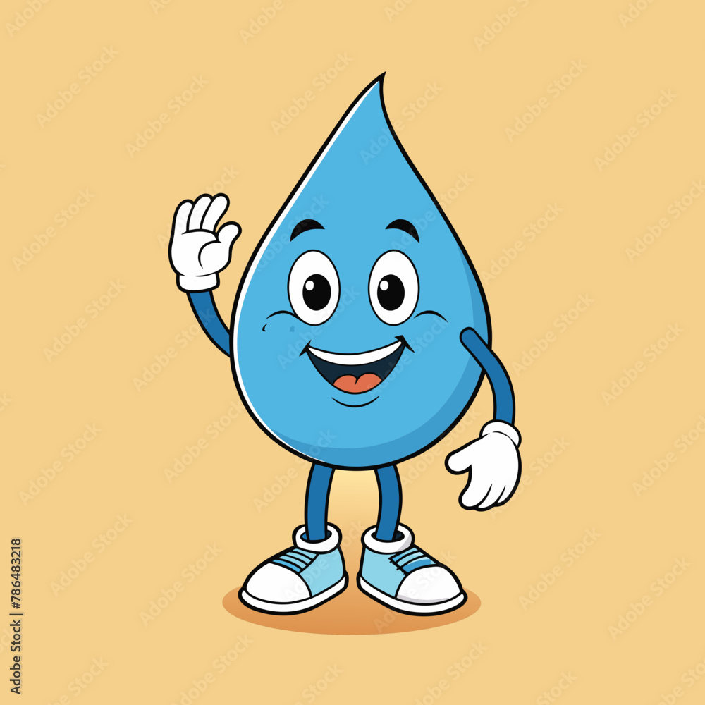 illustration of cartoon character drop water illustration of cartoon character drop water