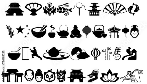 Photography China icon set PNG transparent