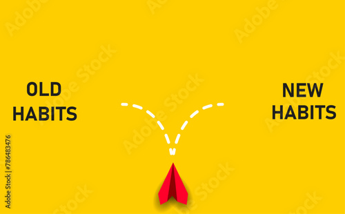 Old Habits new habits flying plane.plan idea concept.business creativity new idea discovery innovation technology.