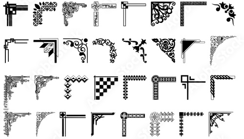 Corner border design set PNG transparent