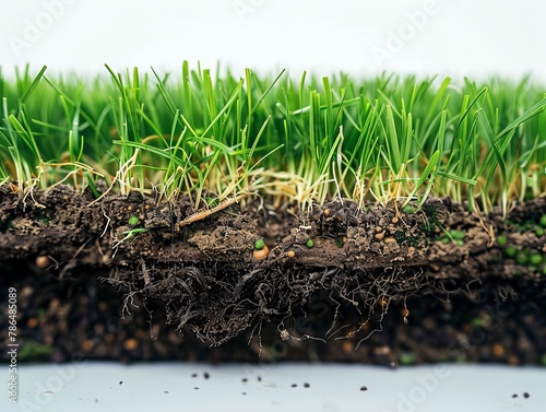 A close up of grass and soil.
