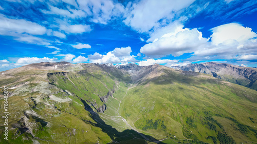Breathtaking mountain landscape in the Hohe Tauern mountain range in Austria on a summer day © Photofex