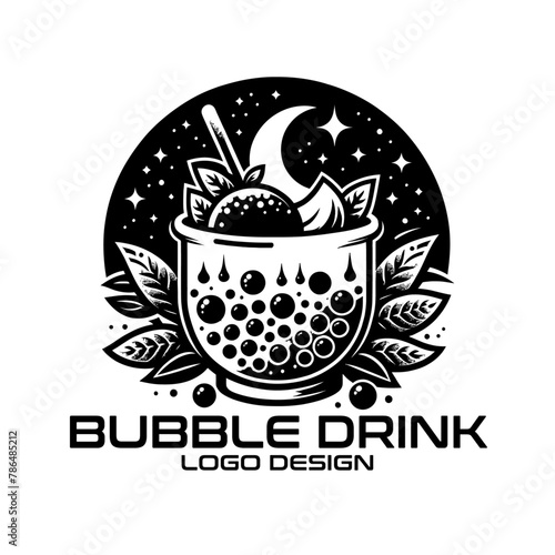 Bubble Drink Vector Logo Design photo