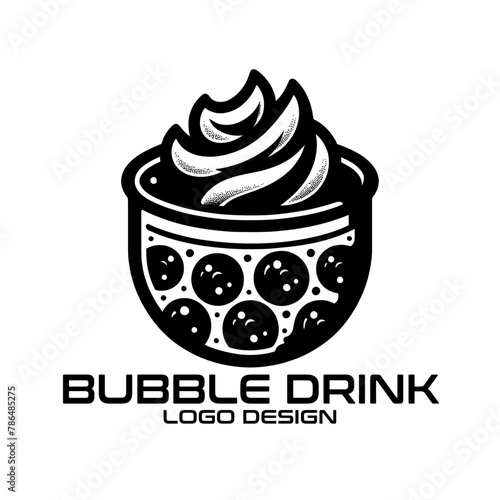 Bubble Drink Vector Logo Design photo