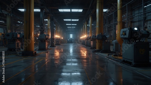 Machinery Working hard in a factory Machinery factory concept © VFX1988
