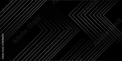 abstract white line tech stripe black background with lines, paper texture Imitation of a geographical geometric pattern background, Abstract white and grey color geometric background.