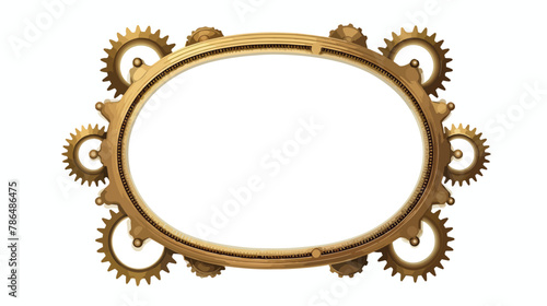 steam punk frame made of cogs Vector illustration isolated