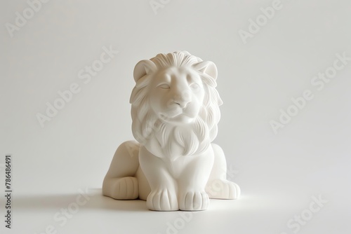 Fashion a baby LION sculpture in elegant white clay, evoking Agfa film tonality Infuse charm a la Brooke DiDonatos work - cute, minimalistic Ensure a clean, simple design against a white backdrop, rad photo