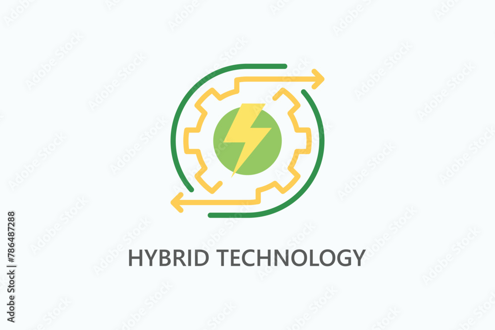 Hybrid Technology vector, icon or logo sign symbol illustration	 - obrazy, fototapety, plakaty 
